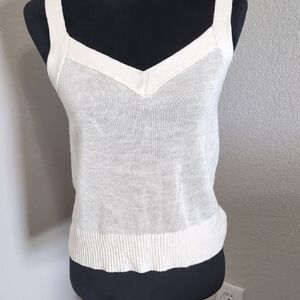 Banana Republic Factory Cream Ribbed Fitted Camisole